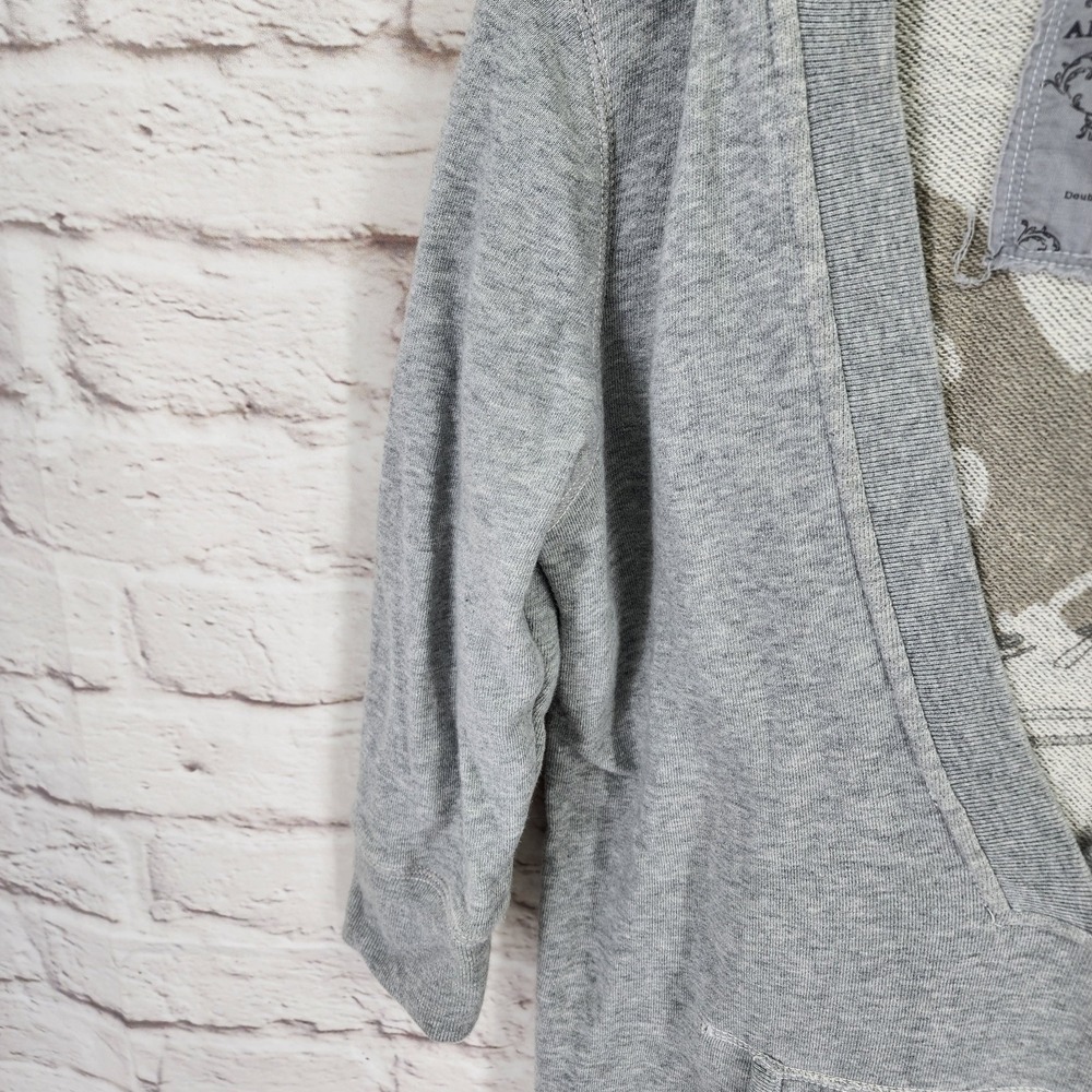 Vintage Y2K American Eagle Sweater Small Preppy V Neck Hood Bella Layering Gray - Picture 8 of 10